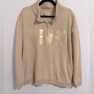 Pink half zip pullover